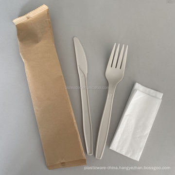 Wholesale Biodegradable Plastic Cutlery Disposable Cornstarch Flatware Set